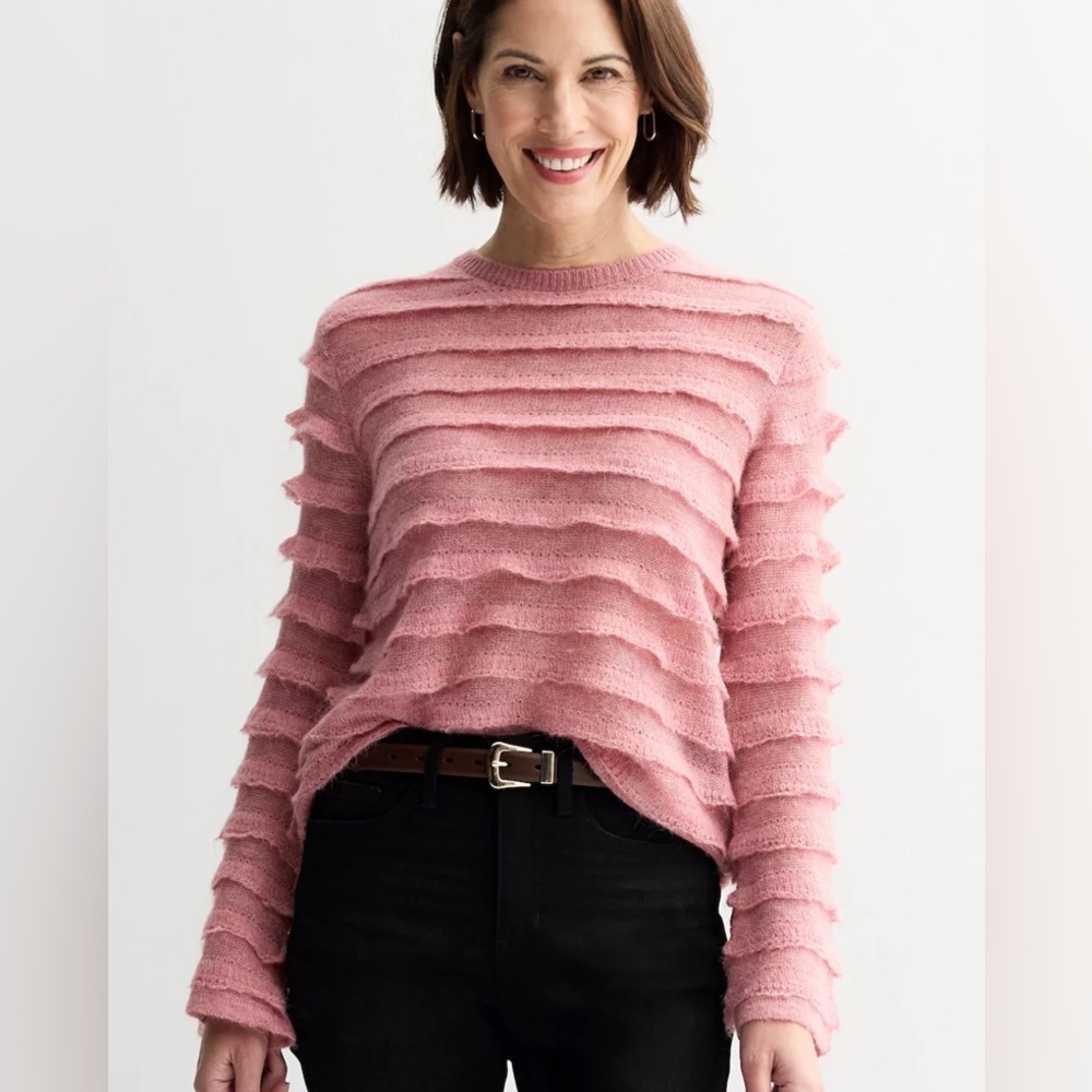 Chelsea and Theodore Ruffle detail sweater small NWT